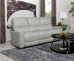 Greenfield Upholstered Power Reclining Sofa Ivory - 610261P