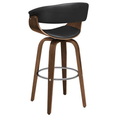 Zion Upholstered Swivel Bar Stool Walnut and Black - 100205
