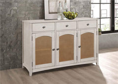 Kirby 3-drawer Rectangular Server with Adjustable Shelves Natural and Rustic Off White - 192695