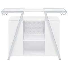 Araceli Home Bar Wine Cabinet White High Gloss and Chrome - 182355