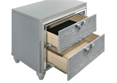 Veronica 2-drawer Nightstand Light Silver - 224722