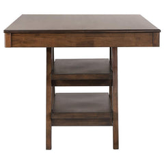 Dewey 2-drawer Counter Height Table with Open Shelves Walnut - 115208