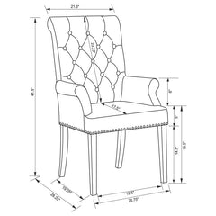Alana Upholstered Tufted Arm Chair with Nailhead Trim - 115163