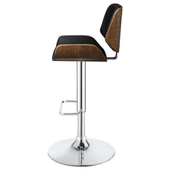 Folsom Upholstered Adjustable Bar Stool Black and Chrome - 130502