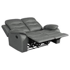 Nova Upholstered Padded Arm Reclining Loveseat Dark Grey - 602532