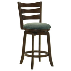 Murphy Ladder Back Counter Height Swivel Bar Stool Dark Cherry and Hunter Green - 181378