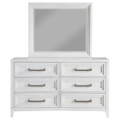 Marielle 6-drawer Dresser with Mirror Distressed White - 224843M