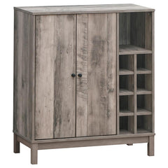 Cheyenne 2-door Wine Cabinet with Stemware Rack Weathered Acacia - 183600
