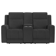 Brentwood 3-piece Upholstered Reclining Sofa Set Black - 610284-S3