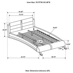 Jeremaine Upholstered Eastern King Sleigh Bed White - 300345KE