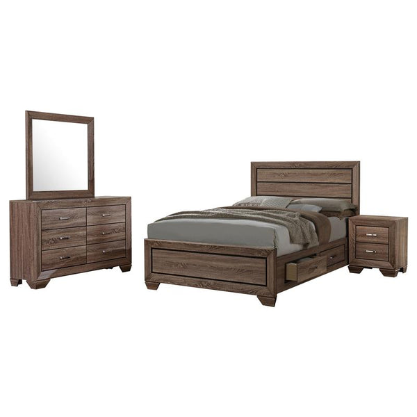 Kauffman 4-piece Queen Bedroom Set Washed Taupe - 204190Q-S4