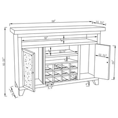 Melinda 2-door Wine Cabinet with Lighting Mirror - 183627