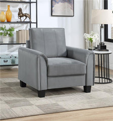 Davis Upholstered Rolled Arm Accent Chair Grey - 509636