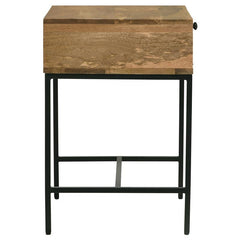 Stephie Rectangular Side End Table with Storage Honey Brown - 704697