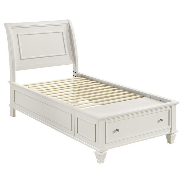 Selena Wood Twin Storage Panel Bed Cream White - 400239T