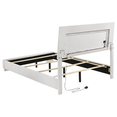 Felicity Wood Full LED Panel Bed White High Gloss - 203500F