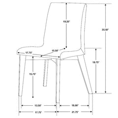 Redbridge Upholstered Side Chairs Grey and Natural Walnut (Set of 2) - 106592