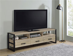 James 3-drawer Engineered Wood 71" TV Stand Distressed Pine - 704273