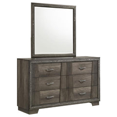 Janine 6-drawer Dresser with Mirror Grey - 223553M