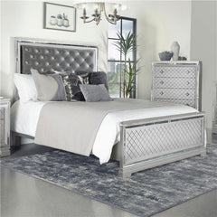 Eleanor Wood California King Panel Bed Metallic Mercury - 223461KW