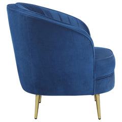 Sophia Upholstered Channel Tufted Barrel Accent Chair Blue - 506863