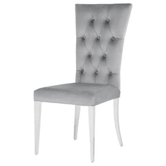 Kerwin Tufted Upholstered Side Chair (Set of 2) Grey and Chrome - 111103