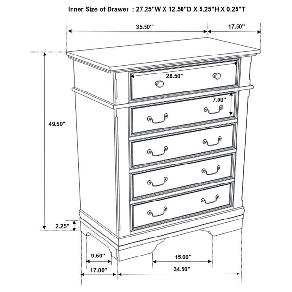 Cambridge 5-piece Eastern King Bedroom Set Cappuccino - 203191KE-S5