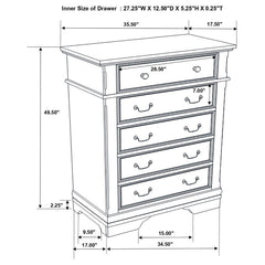 Cambridge 5-piece Eastern King Bedroom Set Cappuccino - 203191KE-S5