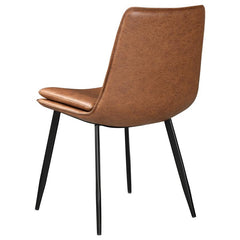 Ortega Padded Seat Solid Back Dining Side Chair Coffee and Black (Set of 2) - 115472