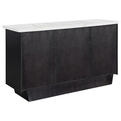 Sherry 3-drawer Marble Top Dining Sideboard Server White and Rustic Espresso - 115515