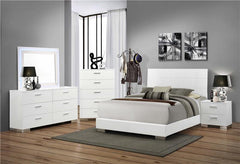 Felicity 5-piece California King Bedroom Set White Gloss - 203501KW-S5L