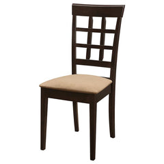 Gabriel Lattice Back Side Chairs Cappuccino and Tan (Set of 2) - 100772