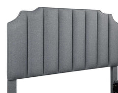 Fiona Upholstered Eastern King Panel Bed Light Grey - 306029KE