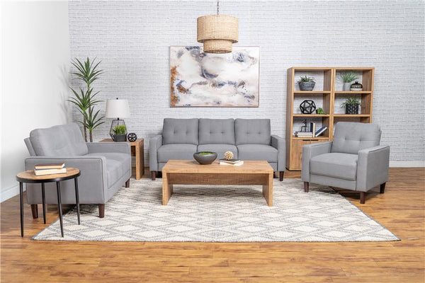Bowen Upholstered Track Arm Tufted Sofa Grey - 506781
