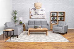 Bowen Upholstered Track Arm Tufted Accent Chair Grey - 506783