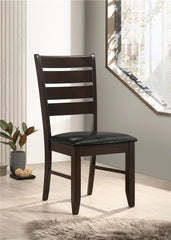 Dalila Ladder Back Side Chairs Cappuccino and Black (Set of 2) - 102722