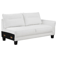 Caspian Upholstered Curved Arm Chaise Sectional Sofa White - 509550