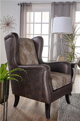 Elmbrook Upholstered Wingback Accent Club Chair Brown - 903080