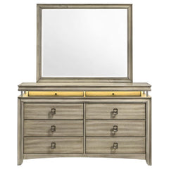 Giselle 8-drawer Dresser with Mirror Rustic Beige - 224393M