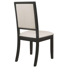 Louise Upholstered Dining Side Chairs Black and Cream (Set of 2) - 101562