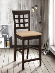 Gabriel Upholstered Counter Height Stools Cappuccino and Beige (Set of 2) - 100209