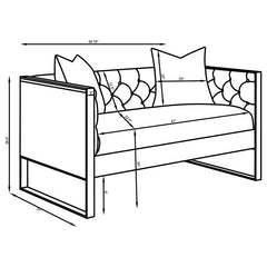 Eastbrook Velvet Upholstered Tufted Loveseat Grey - 509112