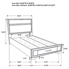 Miranda Wood Twin Storage Panel Bed White - 205111T