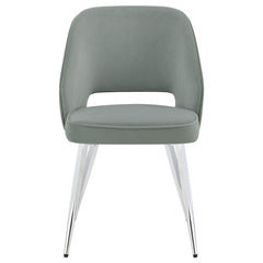 Hastings Upholstered Dining Chairs with Open Back (Set of 2) Grey and Chrome - 193742