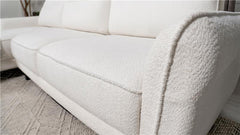 Caspian Upholstered Curved Arm Chaise Sectional Sofa White - 509550