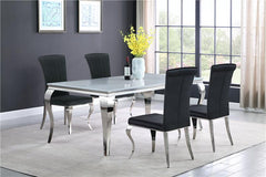 Betty Upholstered Side Chairs Black and Chrome (Set of 4) - 105072