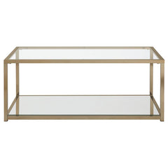 Cora Glass Top Coffee Table Mirrored Shelf Chocolate Chrome - 705238