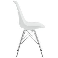 Lowry 5-piece Round Dining Set Tulip Table with Eiffel Chairs White - 105261-S5W