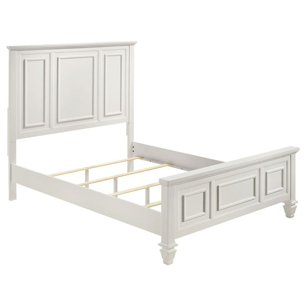 Sandy Beach Wood Eastern King Panel Bed Cream White - 201301KE
