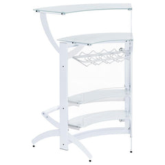 Dallas 2-shelf Home Bar White and Frosted Glass - 182136